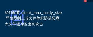 如何配置 client_max_body_size 严格限制上传文件体积防范恶意大文件缓冲区饱和攻击