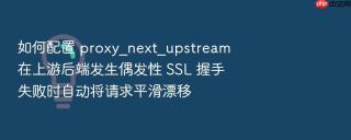 如何配置 proxy_next_upstream 在上游后端发生偶发性 ssl 握手失败时自动将请求平滑漂移