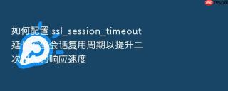 如何配置 ssl_session_timeout 延长安全会话复用周期以提升二次接入的响应速度