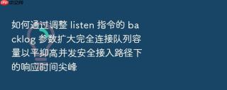 如何通过调整 listen 指令的 backlog 参数扩大完全连接队列容量以平抑高并发安全接入路径下的响应时间尖峰