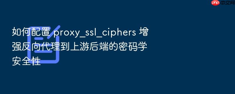 如何配置 proxy_ssl_ciphers 增强反向代理到上游后端的密码学安全性