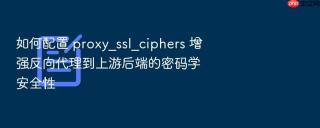 如何配置 proxy_ssl_ciphers 增强反向代理到上游后端的密码学安全性