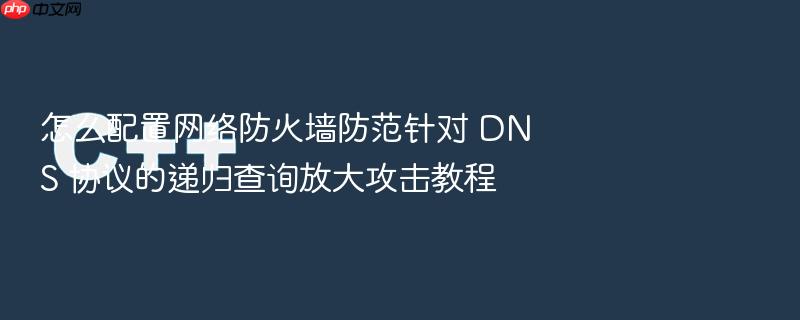怎么配置网络防火墙防范针对 dns 协议的递归查询放大攻击教程