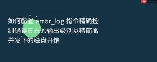 如何配置 error_log 指令精确控制错误日志的输出级别以精简高并发下的磁盘开销