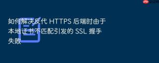 如何解决反代 https 后端时由于本地证书不匹配引发的 ssl 握手失败