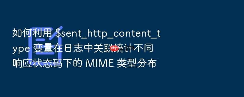 如何利用 $sent_http_content_type 变量在日志中关联统计不同响应状态码下的 mime 类型分布