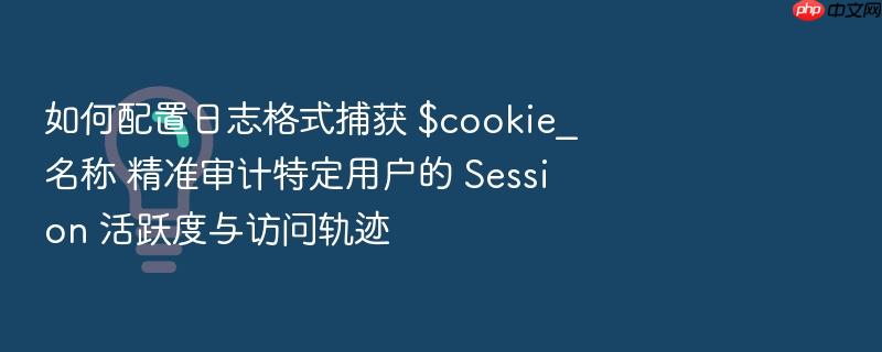如何配置日志格式捕获 $cookie_名称 精准审计特定用户的 session 活跃度与访问轨迹