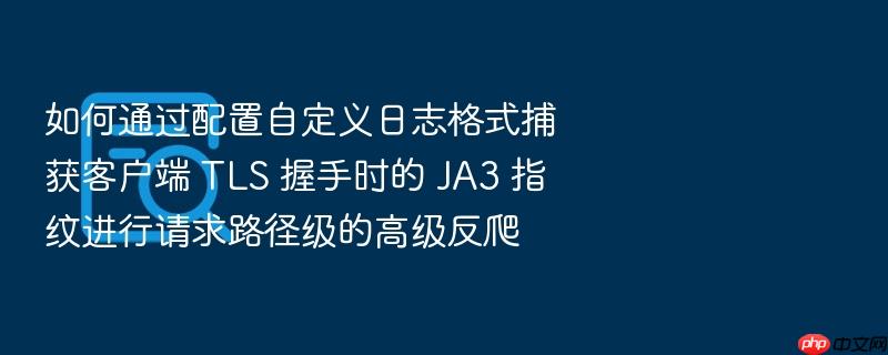 如何通过配置自定义日志格式捕获客户端 tls 握手时的 ja3 指纹进行请求路径级的高级反爬