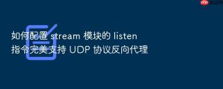 如何配置 stream 模块的 listen 指令完美支持 udp 协议反向代理