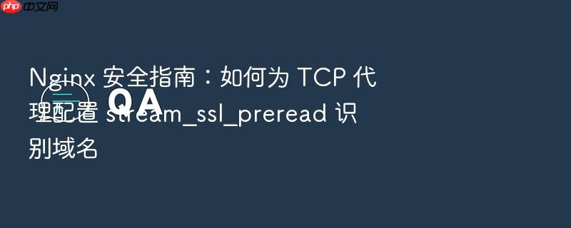 nginx 安全指南:如何为 tcp 代理配置 stream_ssl_preread 识别域名