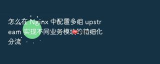 怎么在 nginx 中配置多组 upstream 实现不同业务模块的精细化分流