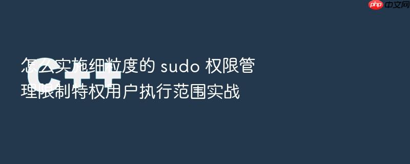 怎么实施细粒度的 sudo 权限管理限制特权用户执行范围实战