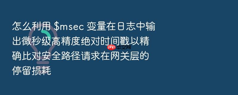 怎么利用 $msec 变量在日志中输出微秒级高精度绝对时间戳以精确比对安全路径请求在网关层的停留损耗
