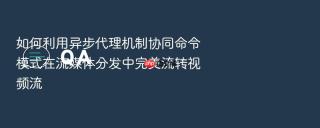 如何利用异步代理机制协同命令模式在流媒体分发中完美流转视频流
