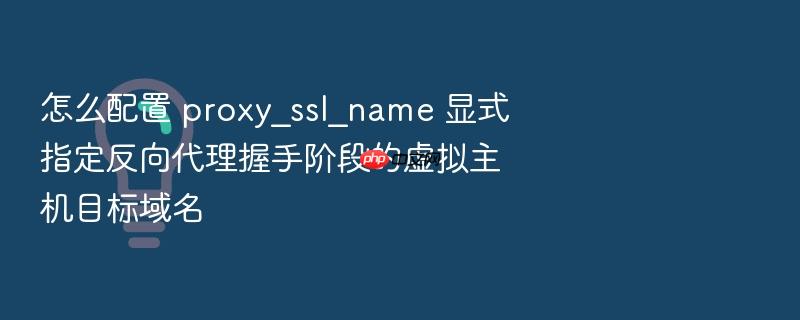 怎么配置 proxy_ssl_name 显式指定反向代理握手阶段的虚拟主机目标域名