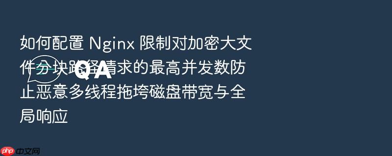 如何配置 nginx 限制对加密大文件分块路径请求的最高并发数防止恶意多线程拖垮磁盘带宽与全局响应