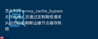 怎么利用 proxy_cache_bypass 允许运维人员通过定制路径请求头动态秒级刷新边缘节点缓存快照