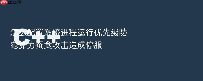 怎么配置系统进程运行优先级防范算力蚕食攻击造成停服