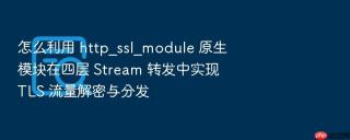 怎么利用 http_ssl_module 原生模块在四层 stream 转发中实现 tls 流量解密与分发