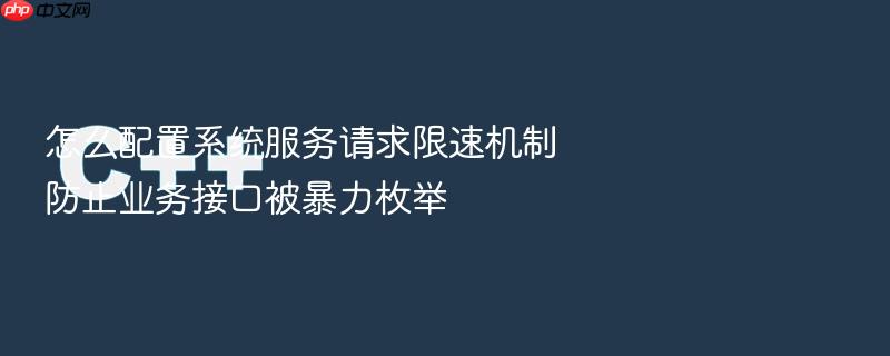 怎么配置系统服务请求限速机制防止业务接口被暴力枚举