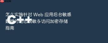 怎么实施针对 Web 应用后台敏感数据的动态脱敏与访问加密存储指南