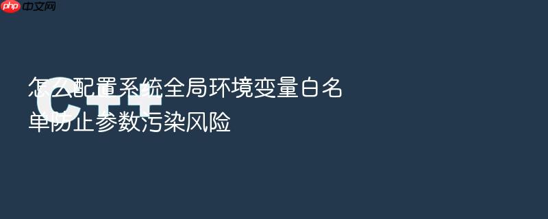 怎么配置系统全局环境变量白名单防止参数污染风险