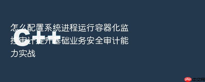 怎么配置系统进程运行容器化监控审计提升基础业务安全审计能力实战