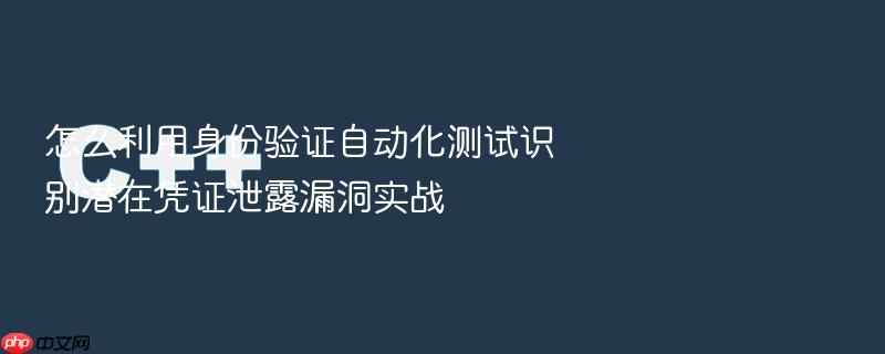 怎么利用身份验证自动化测试识别潜在凭证泄露漏洞实战
