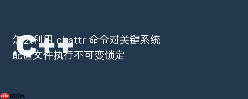 怎么利用 chattr 命令对关键系统配置文件执行不可变锁定