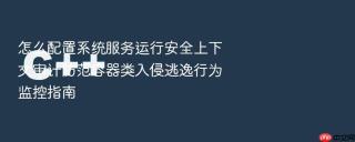 怎么配置系统服务运行安全上下文审计防范容器类入侵逃逸行为监控指南
