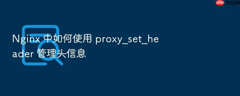 nginx 中如何使用 proxy_set_header 管理头信息