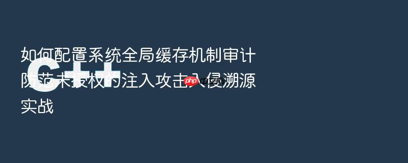 如何配置系统全局缓存机制审计防范未授权的注入攻击入侵溯源实战