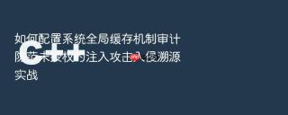 如何配置系统全局缓存机制审计防范未授权的注入攻击入侵溯源实战