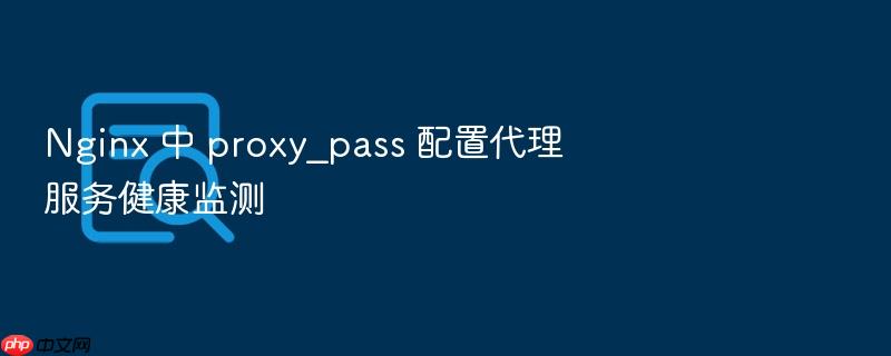 nginx 中 proxy_pass 配置代理服务健康监测