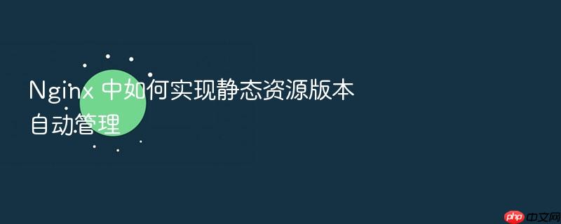 nginx 中如何实现静态资源版本自动管理