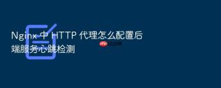 nginx 中 http 代理怎么配置后端服务心跳检测