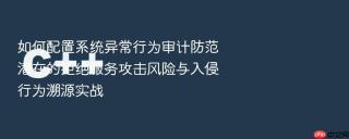 如何配置系统异常行为审计防范潜在的拒绝服务攻击风险与入侵行为溯源实战