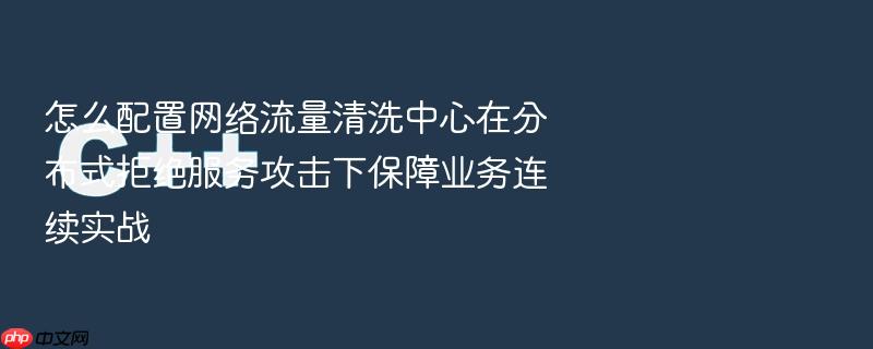 怎么配置网络流量清洗中心在分布式拒绝服务攻击下保障业务连续实战