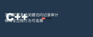 怎么配置系统关键访问记录审计保障全过程行为可追溯
