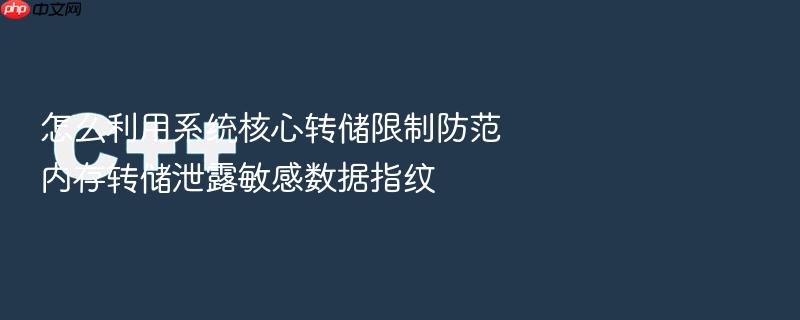 怎么利用系统核心转储限制防范内存转储泄露敏感数据指纹