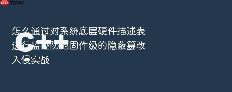 怎么通过对系统底层硬件描述表进行监控防范固件级的隐蔽篡改入侵实战