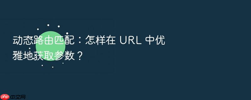 动态路由匹配:怎样在 url 中优雅地获取参数?