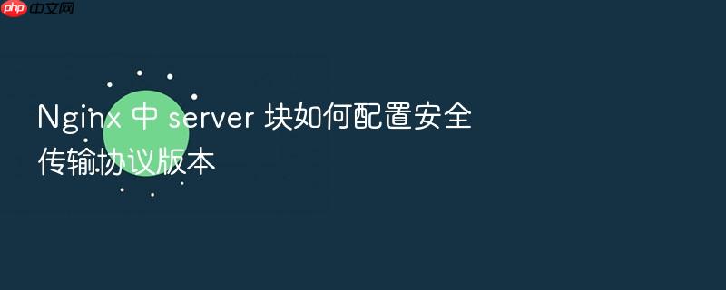 nginx 中 server 块如何配置安全传输协议版本