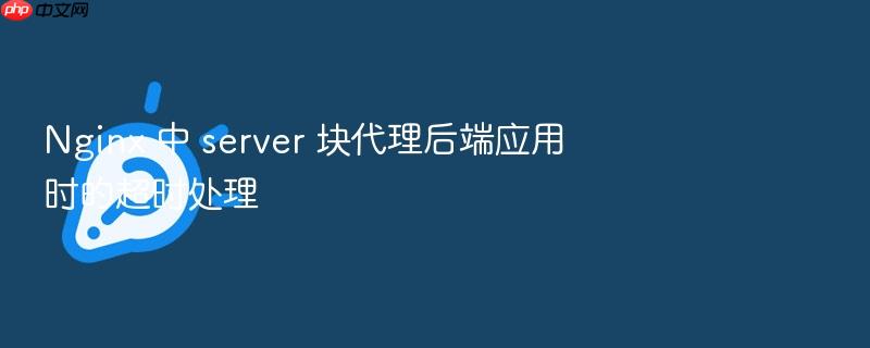 nginx 中 server 块代理后端应用时的超时处理