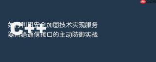 如何利用安全加固技术实现服务器网络通信接口的主动防御实战