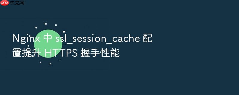 nginx 中 ssl_session_cache 配置提升 https 握手性能