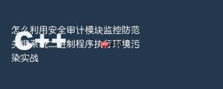 怎么利用安全审计模块监控防范关键系统二进制程序执行环境污染实战
