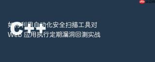 如何利用自动化安全扫描工具对 web 应用执行定期漏洞回测实战