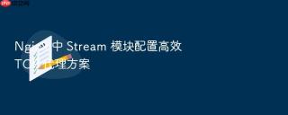 Nginx 中 Stream 模块配置高效 TCP 代理方案