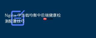 Nginx 中负载均衡中后端健康检测配置技巧